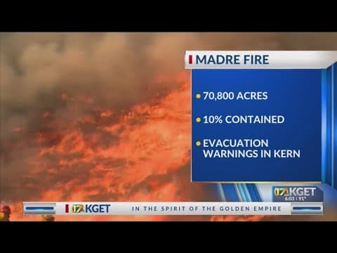 Incêndio Madre na Califórnia se expande para 70.000 acres