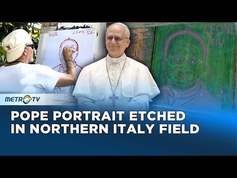 Dario Gambarin crea una obra de arte terrestre dedicada al Papa León XIV